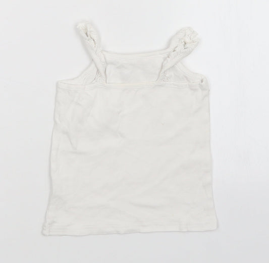Matalan Girls White Basic Tank Size 2-3 Years