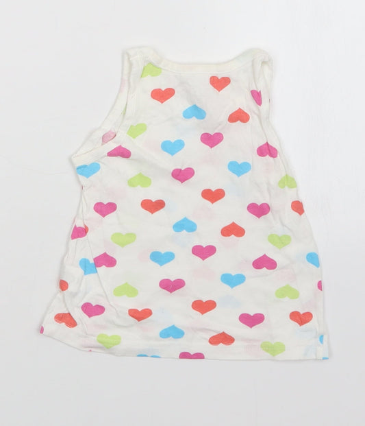girl2girl Girls White Polka Dot Basic Tank Size 2-3 Years