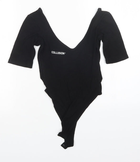 collision Womens Black Unitard One-Piece Size 8