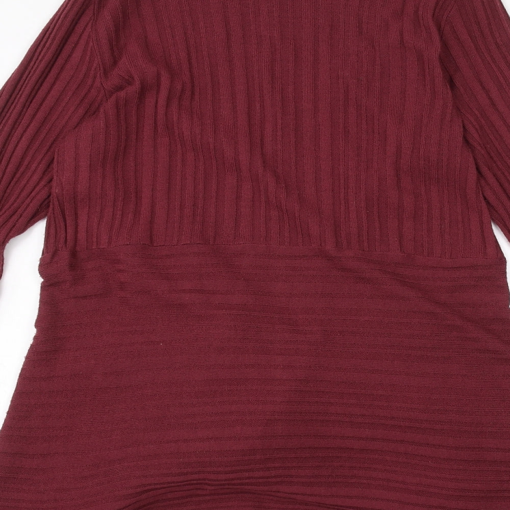 Womens UK Size 10 Preworn Red Cardigan Jumper