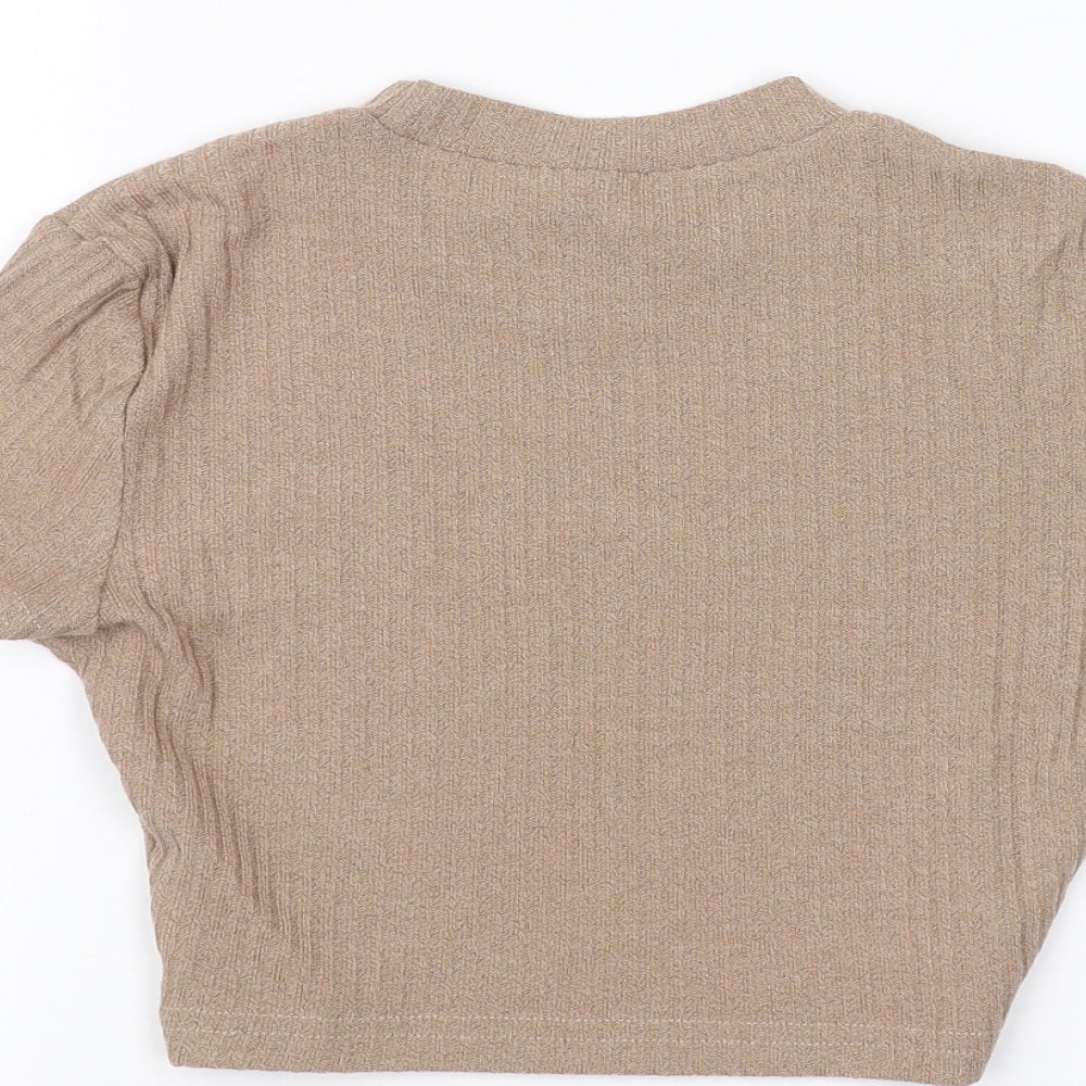 SheIn Womens Brown Basic T-Shirt Size XS