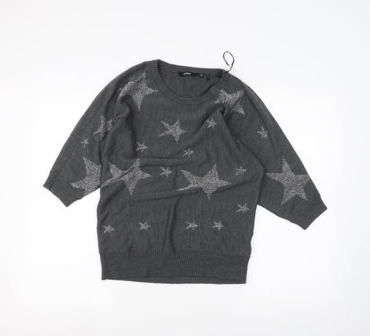 Womens UK Size 12 Golddigga Grey Pullover Jumper