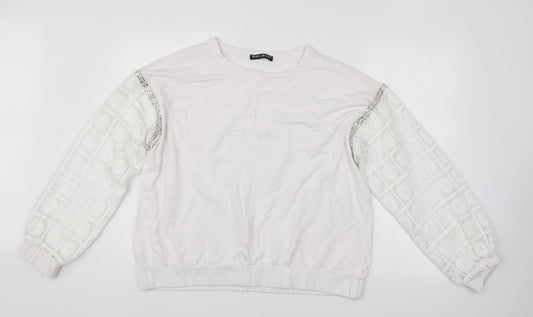 Womens UK Size L Select White Pullover Jumper