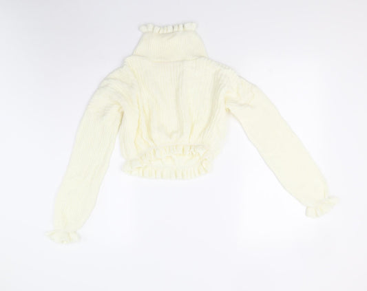 Womens UK Size S Preworn Ivory Pullover Jumper