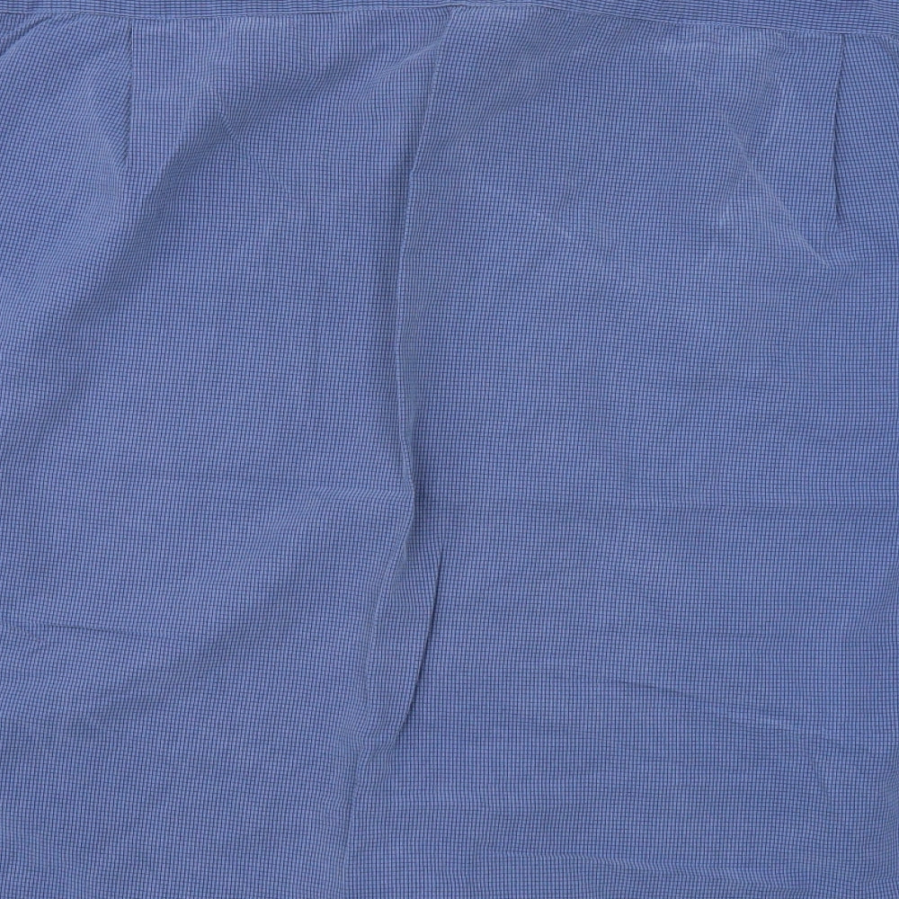 Mens UK Size XL EWM Blue Button-Up Short Sleeve Casual Shirt