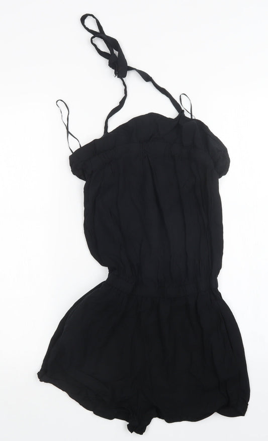 Womens UK Size XS H&M One-Piece Black Playsuit