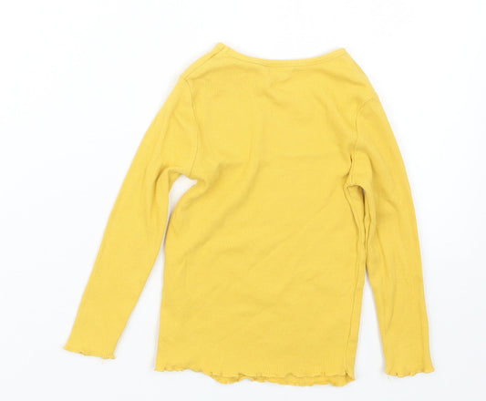 George Girls Yellow Basic T-Shirt Size 2-3 Years
