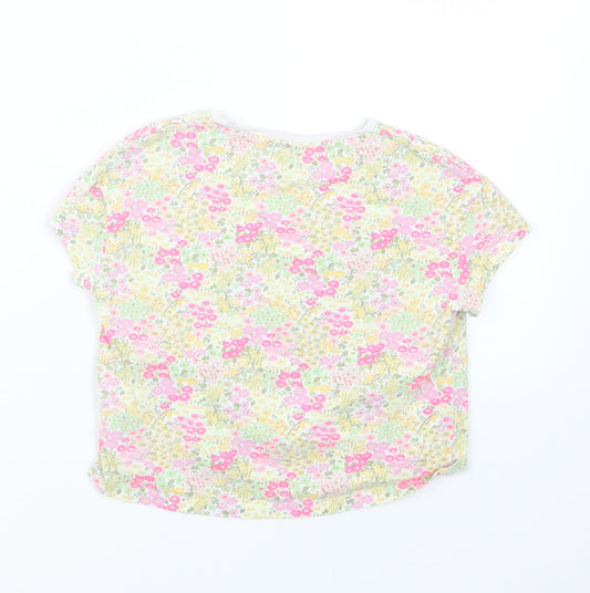 NEXT Girls Purple Floral Basic T-Shirt Size 6 Years