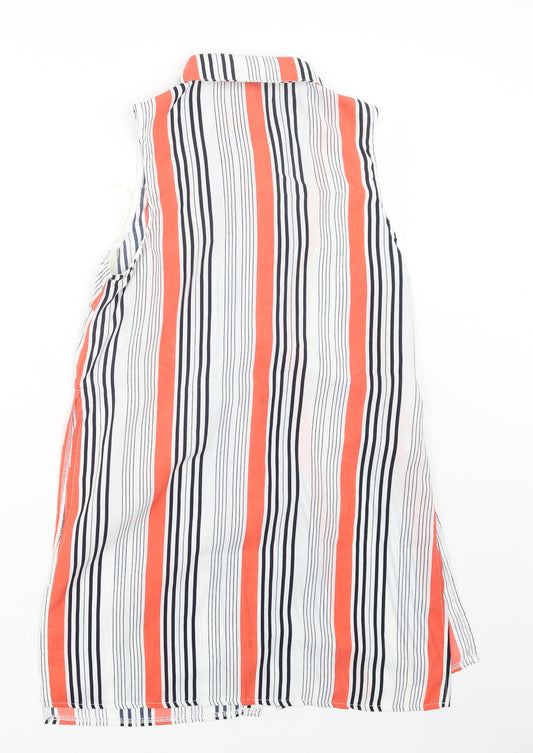 Parisian Womens Pink Striped Basic Button-Up Size 10