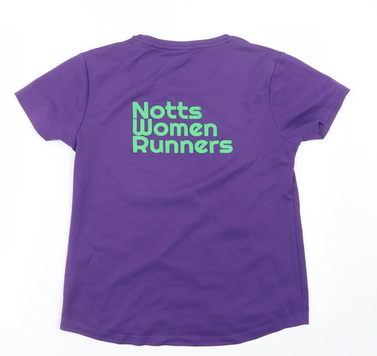 Awdis Womens Purple Basic T-Shirt Size M