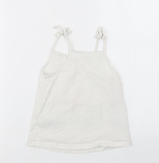Marks and Spencer Girls White Basic Tank Size 5-6 Years