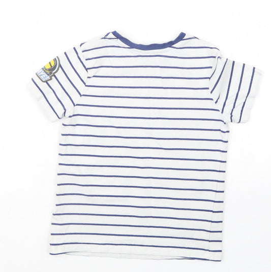 George Boys White Striped Basic T-Shirt Size 7-8 Years - Minions