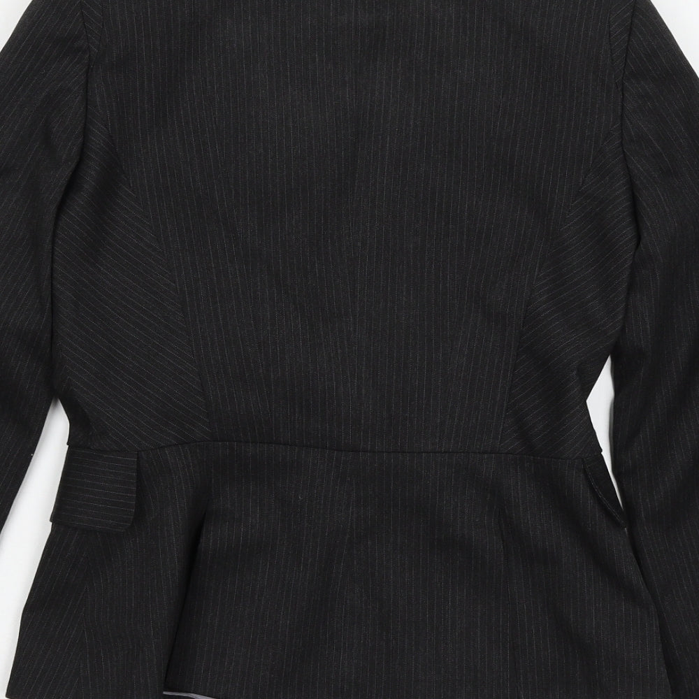 Warehouse Womens Grey Striped Jacket Suit Jacket Size 10