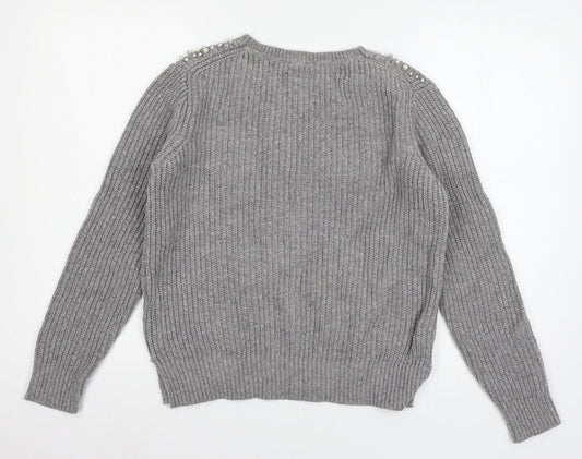 Womens UK Size 8 Nine Grey Pullover Jumper