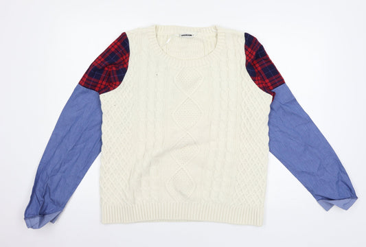Noisy may Womens Ivory Knit Pullover Jumper Size 8