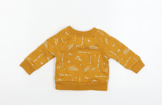 Primark Boys Orange Geometric Jersey Pullover Jumper Size 0-3 Months - Daddy's Champ