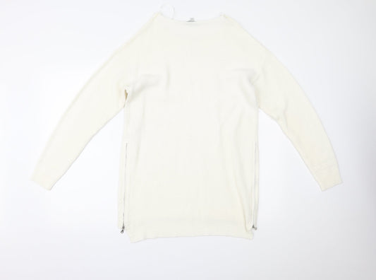 Womens UK Size M Peacocks Ivory Pullover Jumper