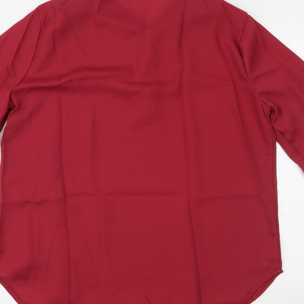 Womens UK Size L Preworn Red Basic Blouse