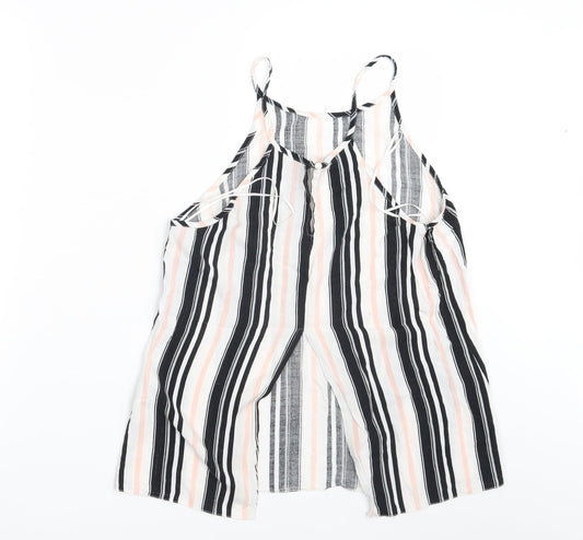 Miss Selfridge Womens Black Striped Basic Tank Size 10