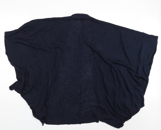 Womens UK Size One Size TEXT Blue Cardigan Jumper