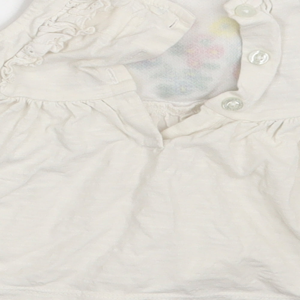 Debenhams Girls White Floral T-Shirt Dress Size 3-6 Months