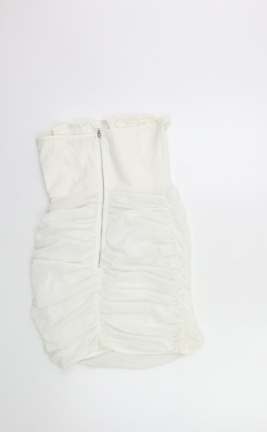 PRETTYLITTLETHING Womens White Bodycon Size 8