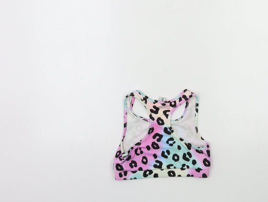 TU Girls Pink Animal Print Basic Tank Size 10 Years