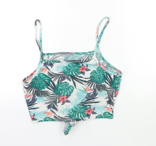 Primark Womens Green Floral Basic Tank Size 14