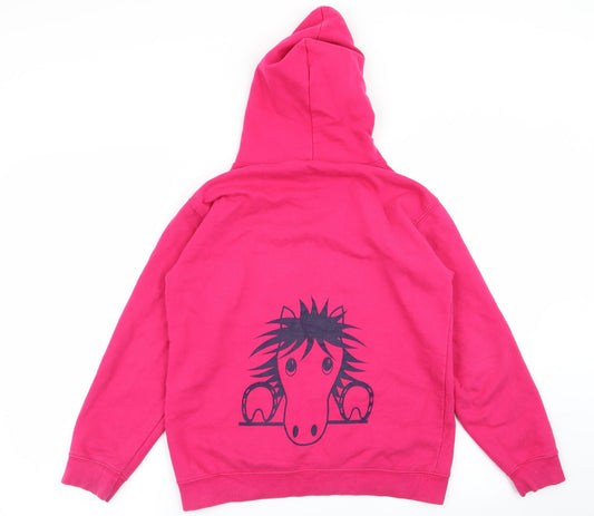 Awdis Girls Pink Animal Print Pullover Jumper Size 12-13 Years