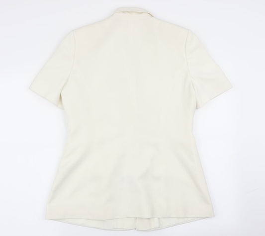 Wrap & Weft Womens Ivory Jacket Blazer Size 14