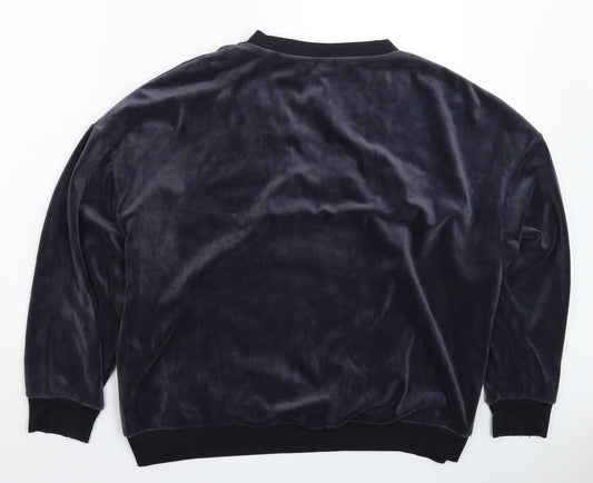 Avenue Mens Grey Fleece Pullover Sweatshirt Size L