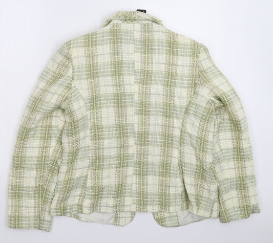 Cristina Womens Multicoloured Check Jacket Blazer Size 16