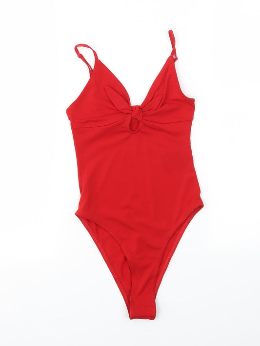 Womens UK Size XS H&M One-Piece Red Bodysuit
