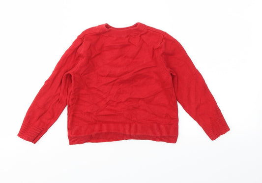 H&M Girls Red Pullover Jumper Size 2 Years