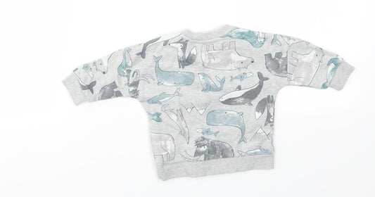 Nutmeg Boys Multicoloured Animal Print Pullover Jumper Size 0-3 Months