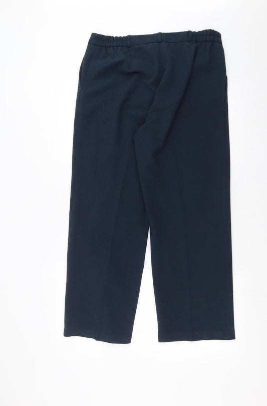Womens UK Size 14 Essential Collection Regular Fit Blue Trousers