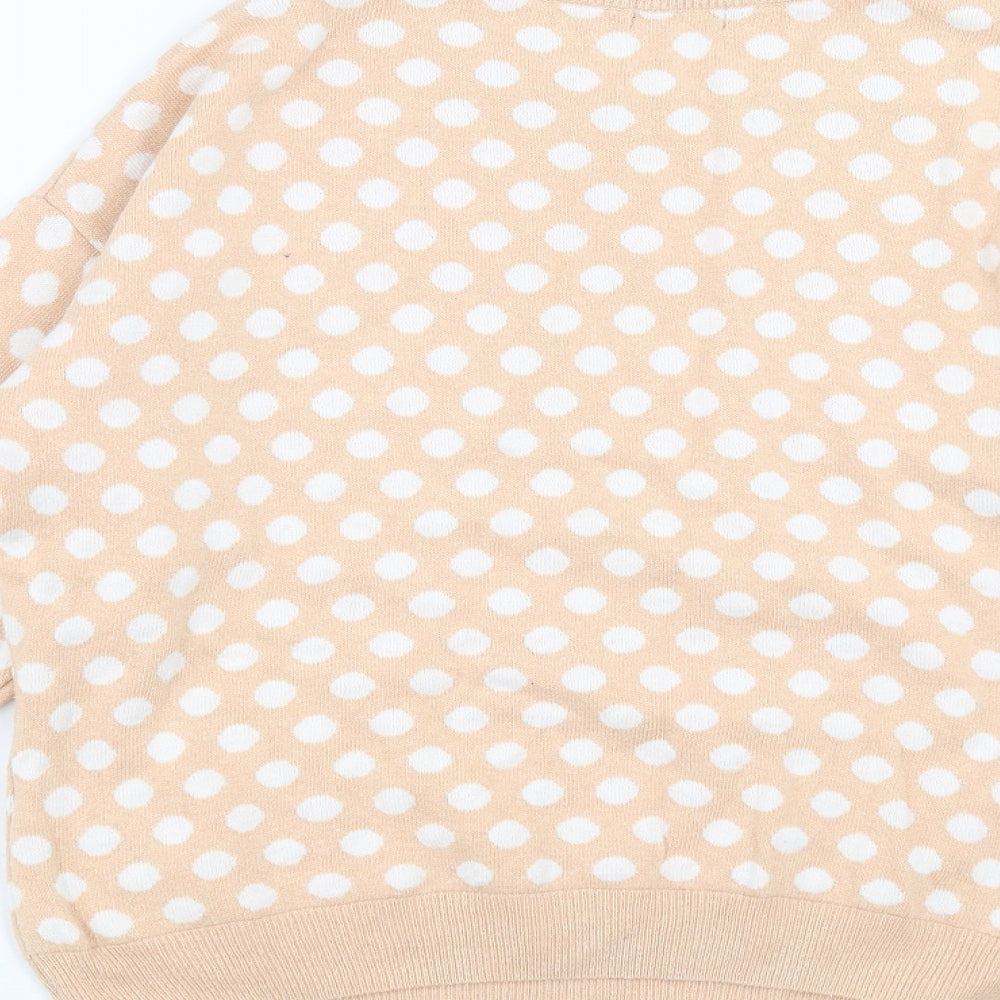 F&F Womens Pink Polka Dot Knit Pullover Jumper Size 8