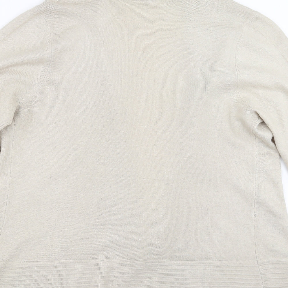 Womens UK Size 14 BHS Beige Cardigan Jumper