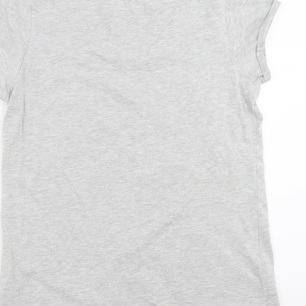 Womens UK Size 12 Papaya Grey Basic T-Shirt