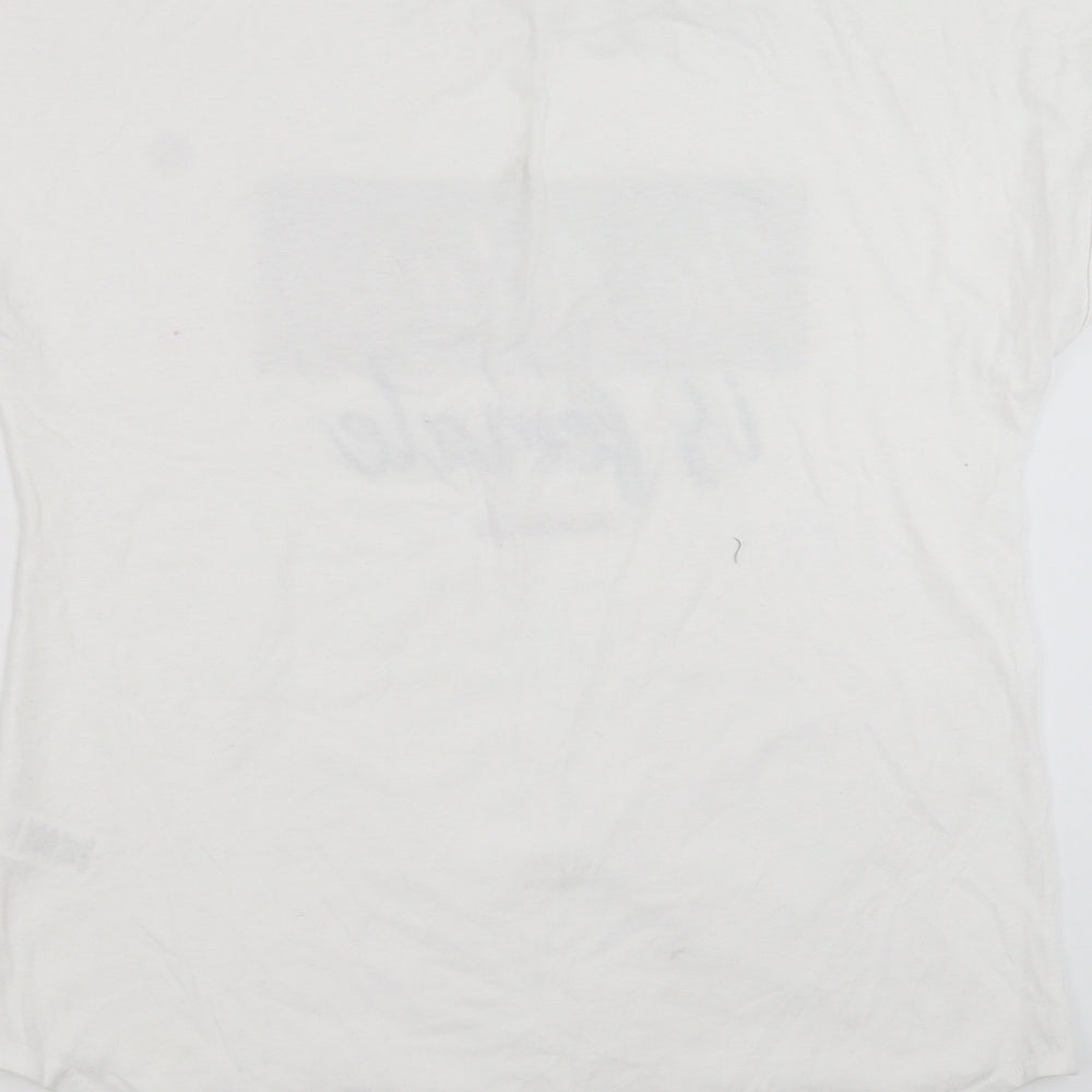 Papaya Womens White Basic T-Shirt Size 14 - the future is female