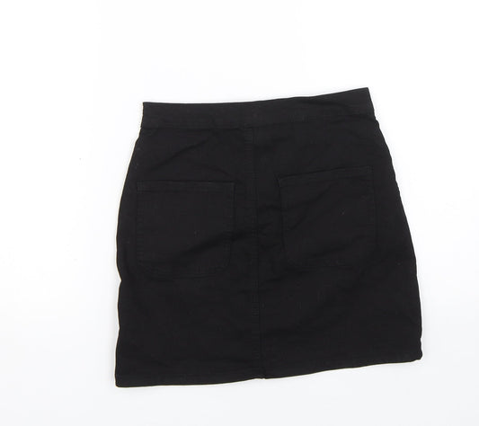 PRETTYLITTLETHING Womens Black  Denim Mini Skirt Size 8
