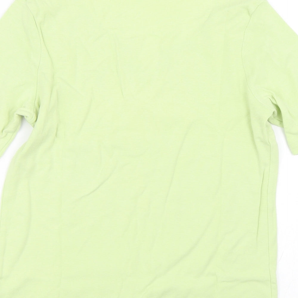 Womens UK Size 12 M&S Green Basic T-Shirt