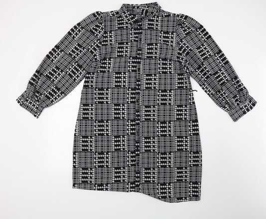 Matalan Womens Black Geometric A-Line Size 16 - 42