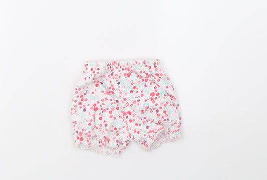 George Girls White Polka Dot Sleep Shorts Size 0-3 Months