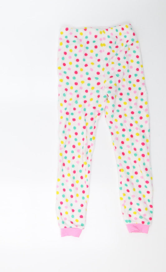 Primark Girls White Polka Dot Pyjama Pants Size 9-10 Years