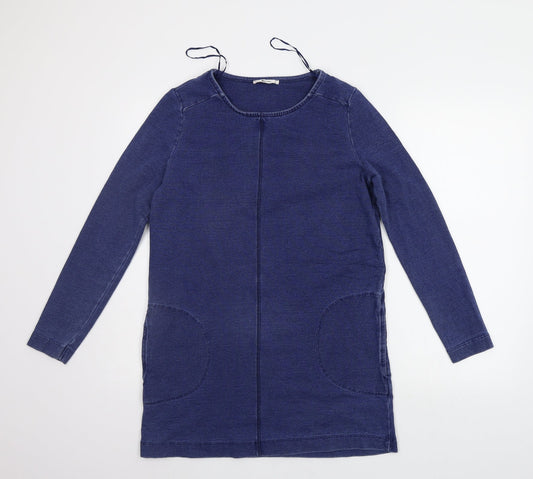 Tu Womens Blue Houndstooth Jumper Dress Size 8