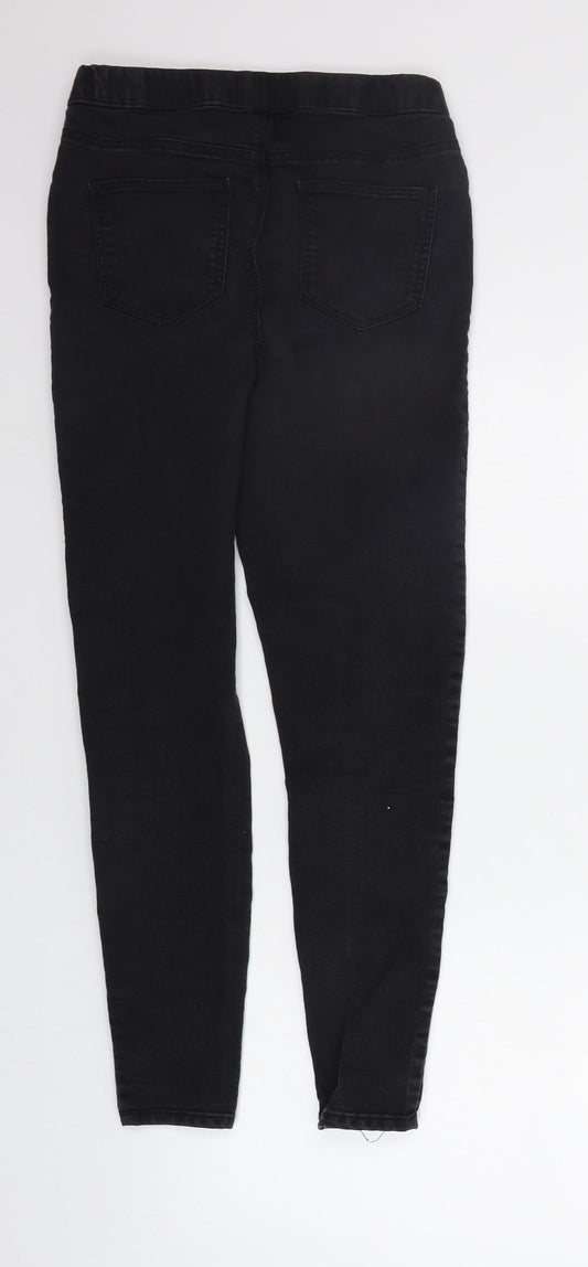 Womens UK Size 8 Papaya Regular Fit Jegging Black Trousers