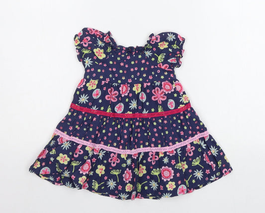 Matalan Baby Blue Floral A-Line Size 0-3 Months