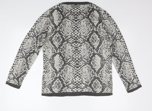 TU Womens Grey Geometric Pullover Jumper Size 12
