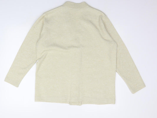 Classic Womens Beige Cardigan Jumper Size M